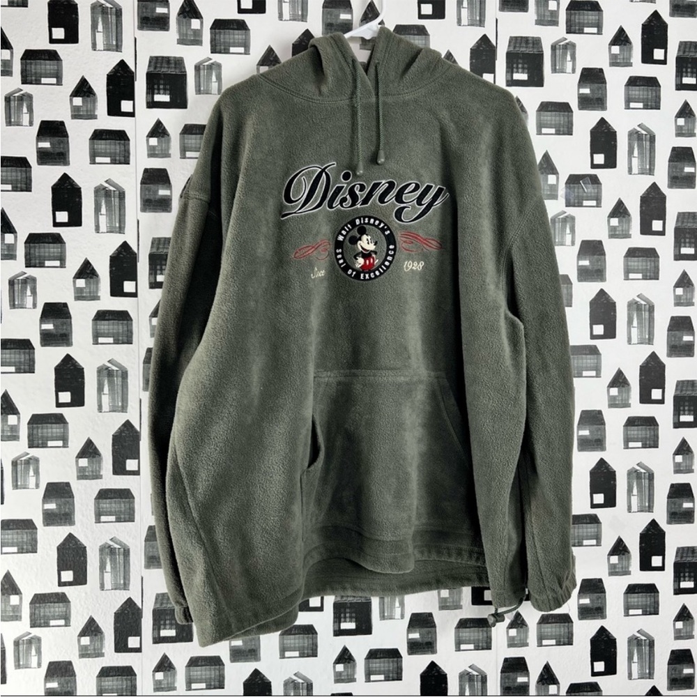 Disney Fleece Hooded Sweatshirt Sage Green XXL
